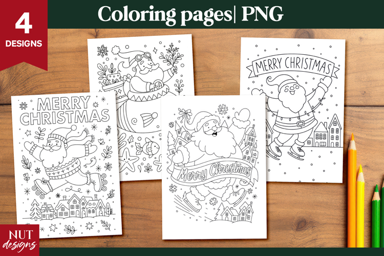 Coloring pages for kids Santa Christmas Coloring Page