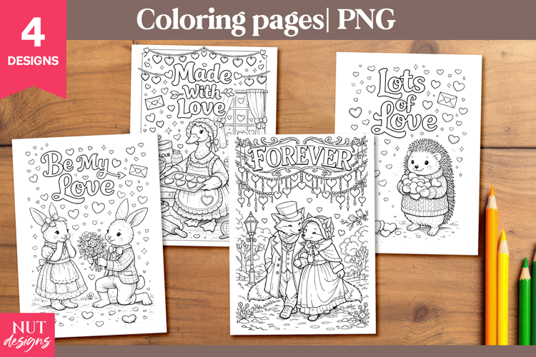 Funny kids Coloring Pages Animal Valentine Coloring page