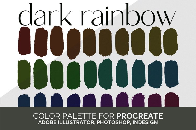 Dark Rainbow Color Palette for Procreate and Adobe