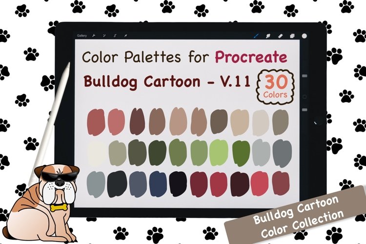 Procreate Color Palette-Bulldog Cartoon V.11