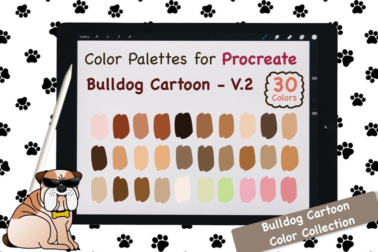 Procreate Color Palette-Bulldog Cartoon V.2