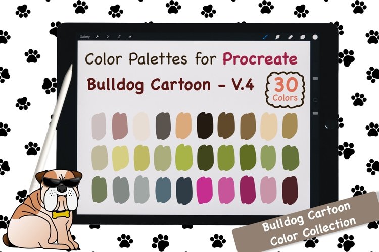 Procreate Color Palette-Bulldog Cartoon V.4