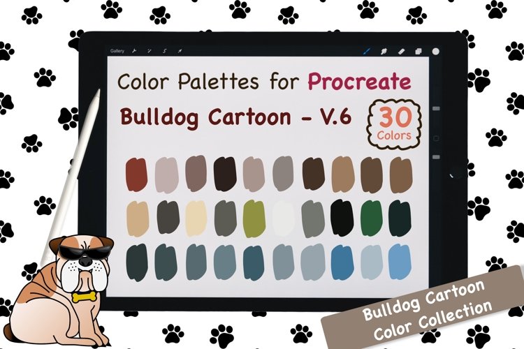 Procreate Color Palette-Bulldog Cartoon V.6