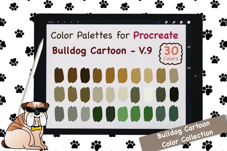 Procreate Color Palette-Bulldog Cartoon V.9