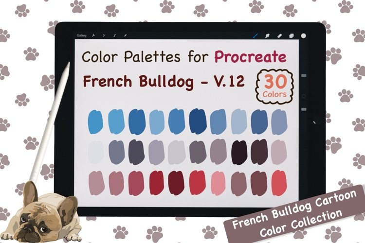 Procreate Color Palette - French Bulldog Cartoon V.12 example image 1