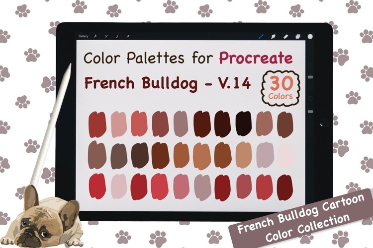 Procreate Color Palette - French Bulldog Cartoon V.14 example image 1