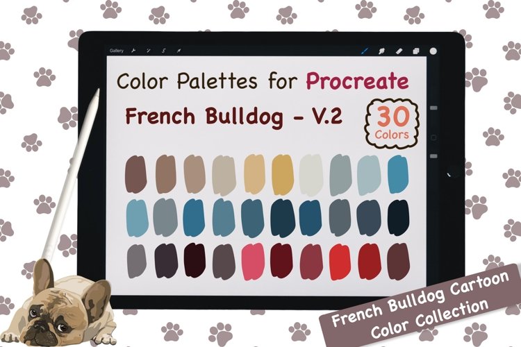 Procreate Color Palette - French Bulldog Cartoon V.2 example image 1