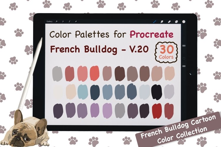 Procreate Color Palette - French Bulldog Cartoon V.20 example image 1