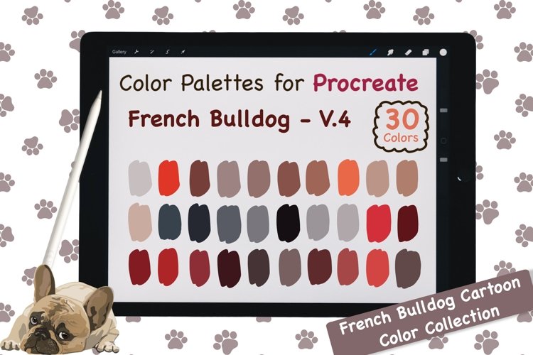 Procreate Color Palette - French Bulldog Cartoon V.4 example image 1