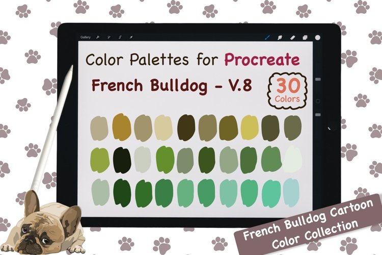 Procreate Color Palette - French Bulldog Cartoon V.8 example image 1