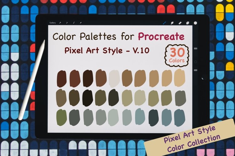 Procreate Color Palette - Pixel Art Colors V.10 example image 1