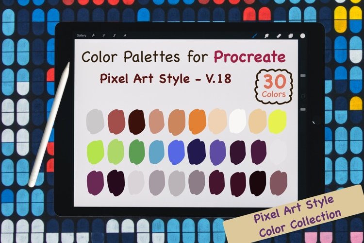 Procreate Color Palette - Pixel Art Colors V.18 example image 1