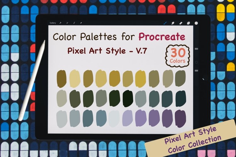 Procreate Color Palette - Pixel Art Colors V.7 example image 1