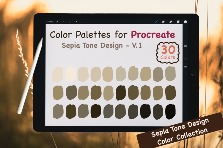 Procreate Color Palettes-Sepia Tones V.1