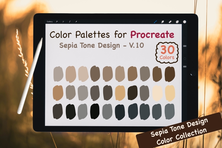 Procreate Color Palettes-Sepia Tones V.10