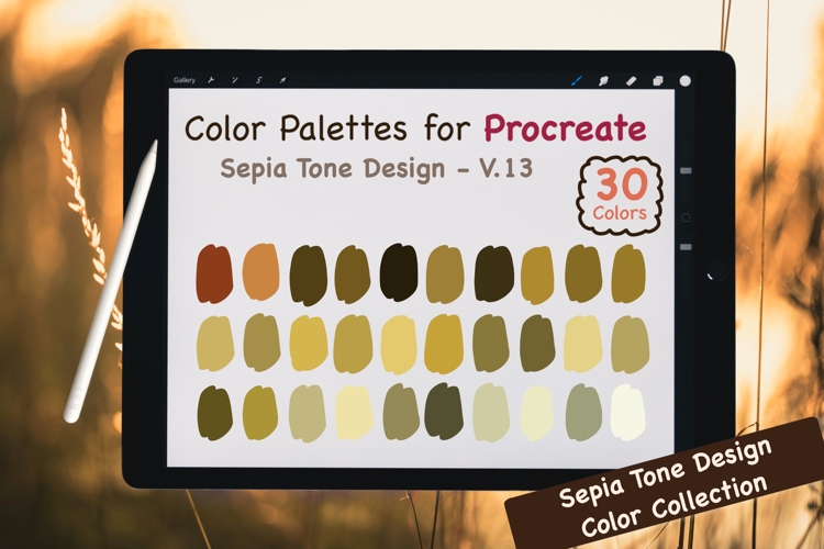 Procreate Color Palettes-Sepia Tones V.13