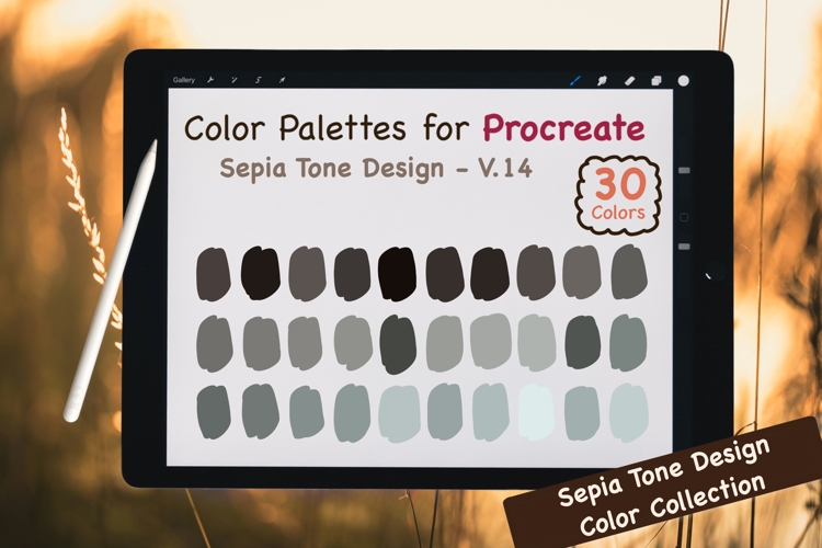 Procreate Color Palettes-Sepia Tones V.14