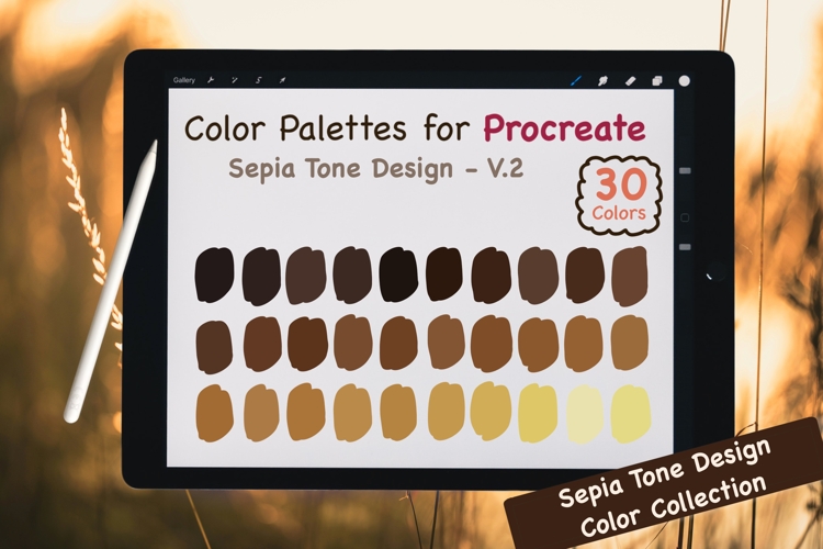 Procreate Color Palettes-Sepia Tones V.2