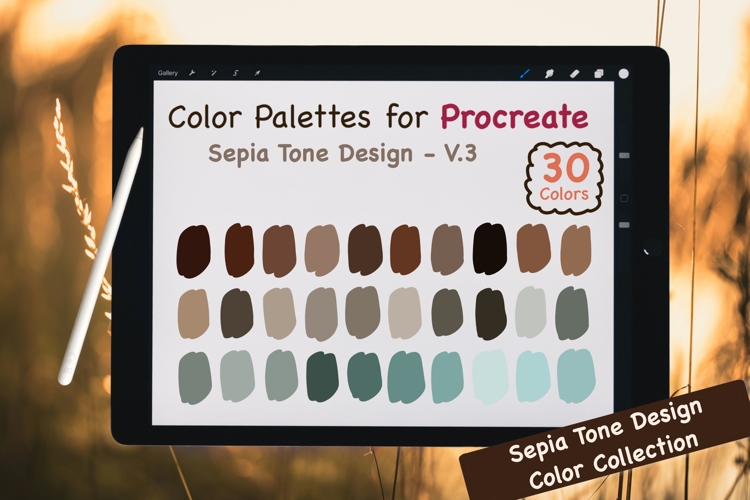 Procreate Color Palettes-Sepia Tones V.3