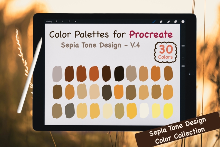 Procreate Color Palettes-Sepia Tones V.4