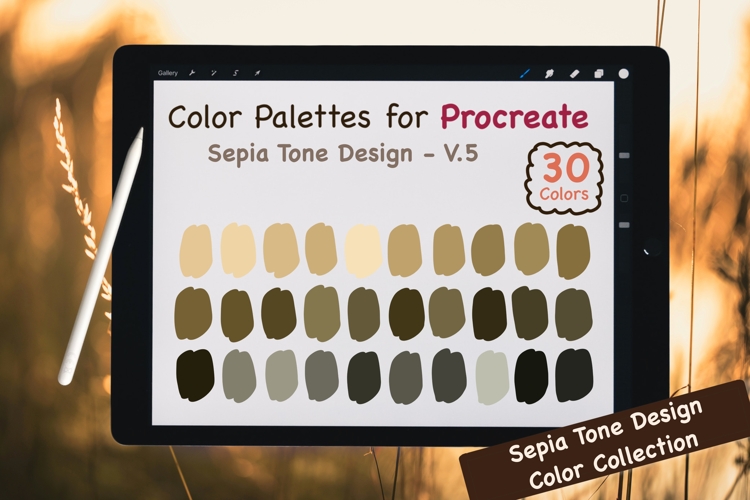 Procreate Color Palettes-Sepia Tones V.5