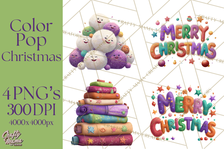 Christmas Clipart PNG, Bold Holiday Characters & Decor