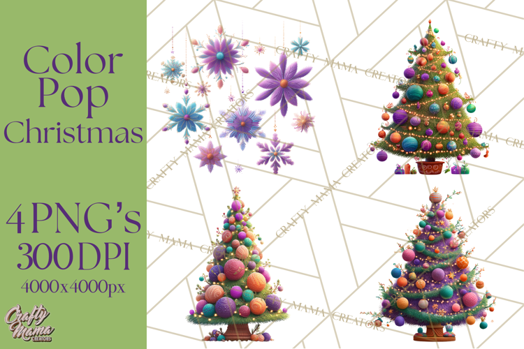 Christmas Clipart PNG, Bold Holiday Characters & Decor