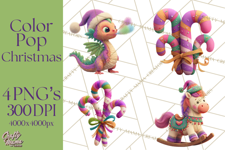 Christmas Clipart PNG, Bold Holiday Characters & Decor