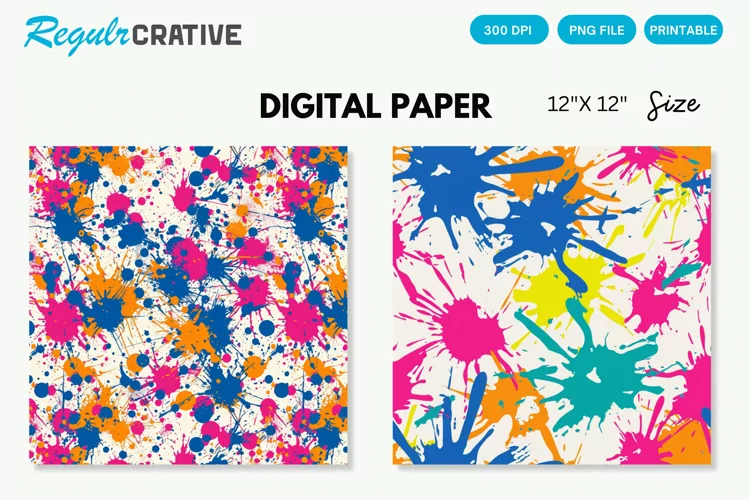 Color Splash Seamless Digital Paper