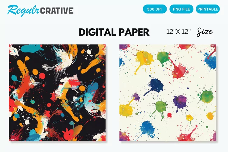 Color Splash Seamless Digital Paper