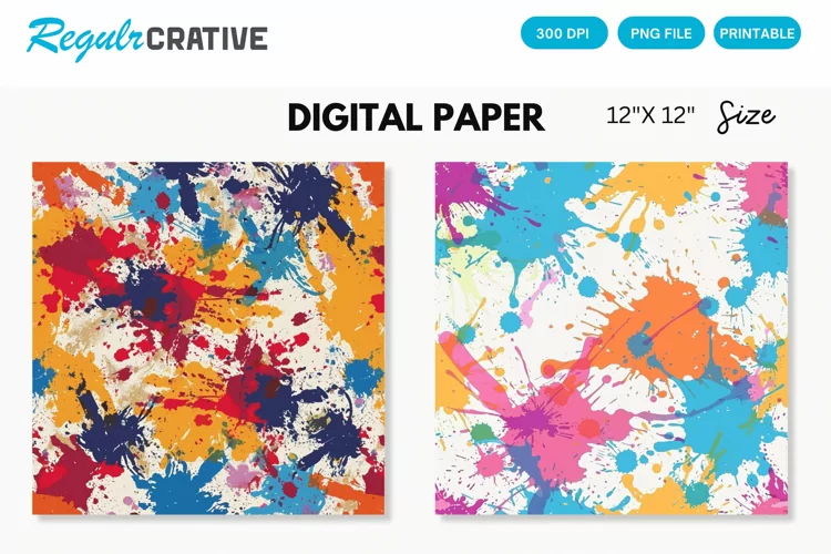 Color Splash Seamless Digital Paper