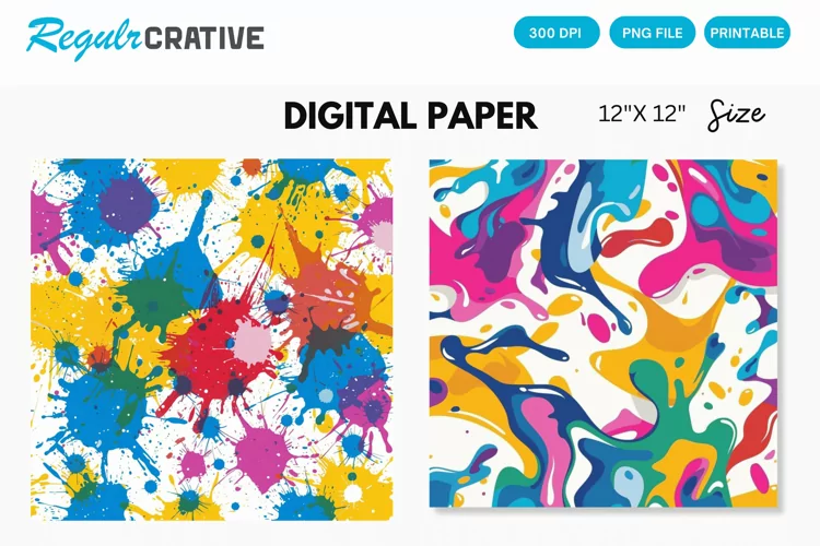 Color Splash Seamless Digital Paper