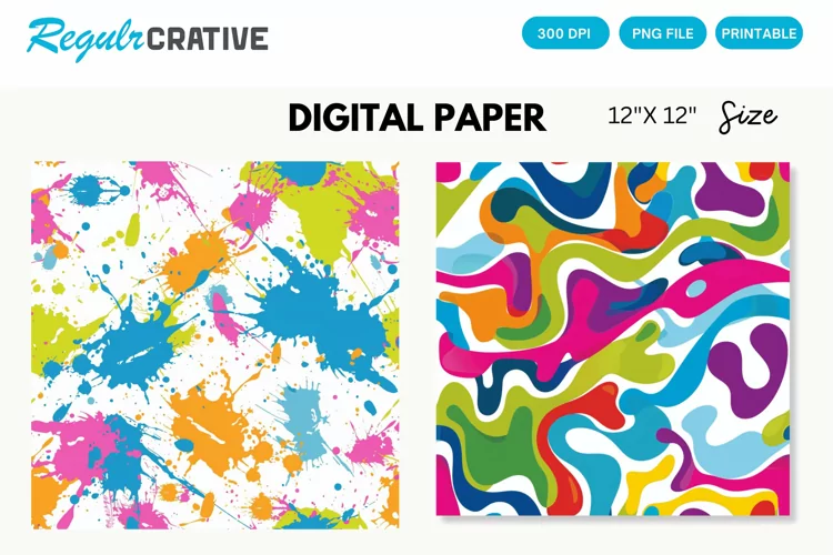 Color Splash Seamless Digital Paper