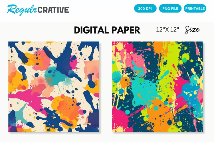 Color Splash Seamless Digital Paper