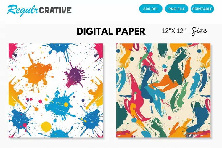 Color Splash Seamless Digital Paper