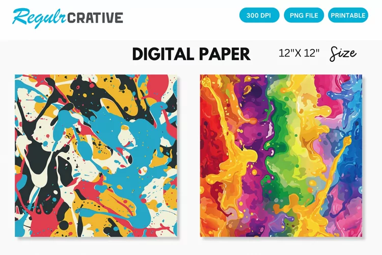 Color Splash Seamless Digital Paper