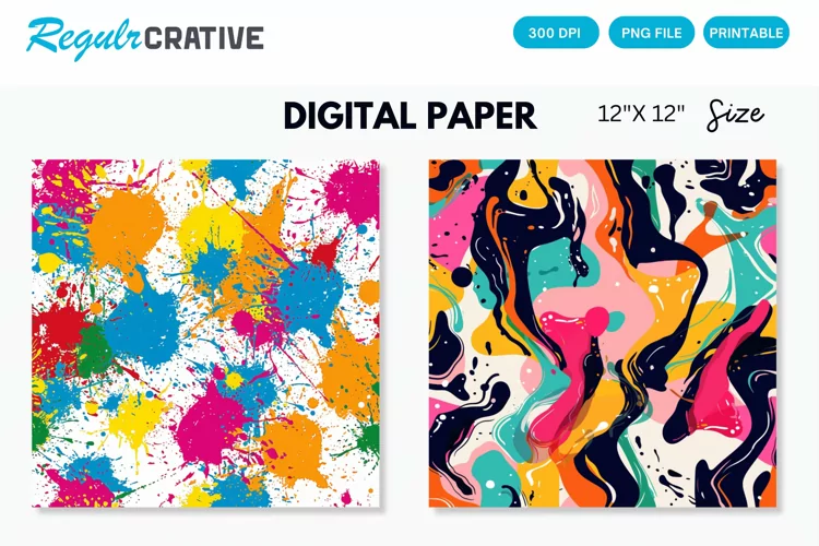 Color Splash Seamless Digital Paper