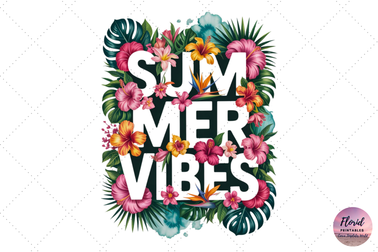 Color Splash Summer Vibes PNG for T-Shirts