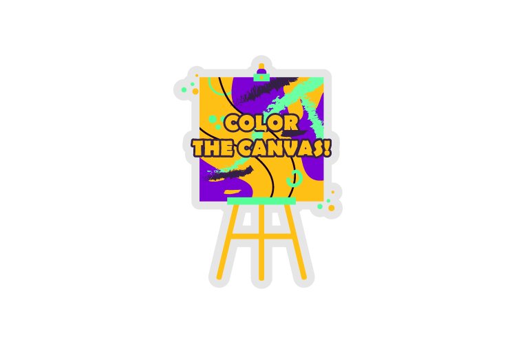 Color the canvas illustration sticker design example image 1