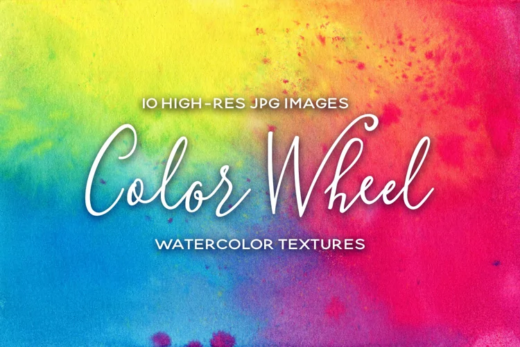 Color Wheel, High-Res JPG, Watercolor Textures