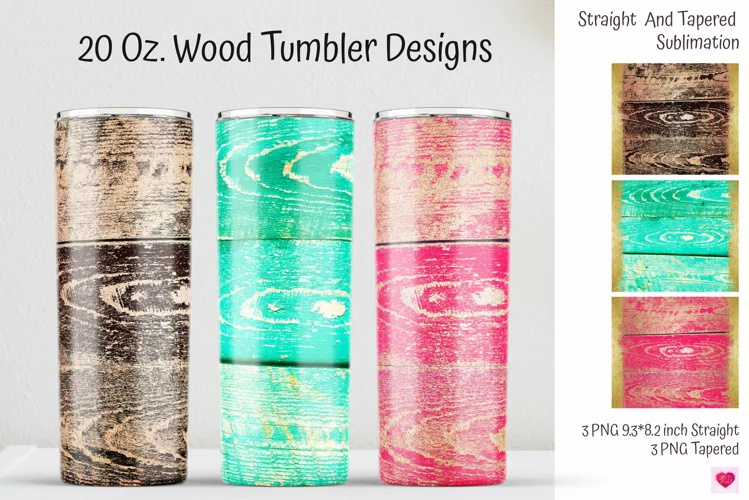 Wood Tumbler Sublimation. Seamless Tumbler Designs