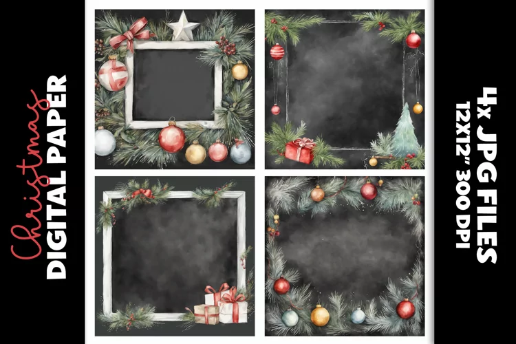 Christmas Chalkboard Frames Paper Backgrounds