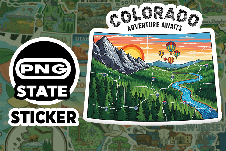 Colorado Sticker PNG SVG | State Outline Decal File