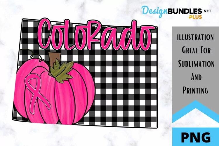 Colorado - Breast Cancer Pumpkin - Sublimation - PNG