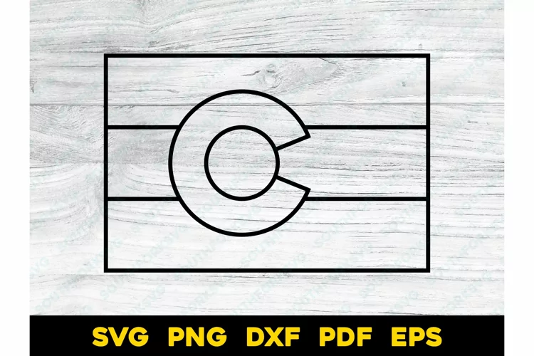 Colorado State Flag Outline Design SVG PNG DXF EPS PDF