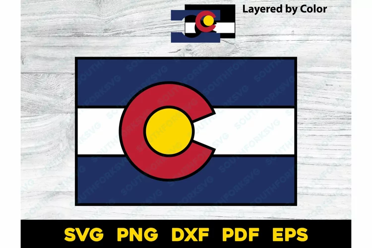 Colorado State Flag Layered Design SVG PNG DXF EPS PDF