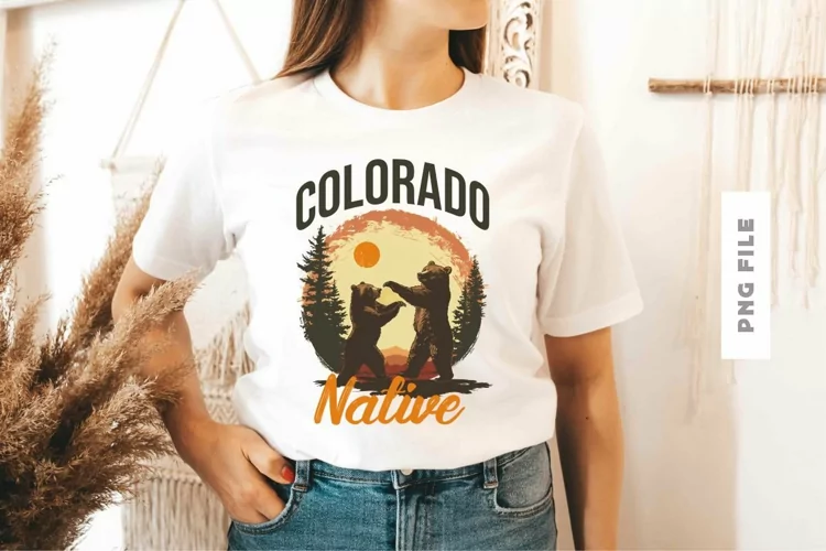 Colorado Native Bear Outdoor Design PNG