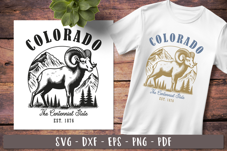 Colorado svg | Vintage United states design Black cliipart