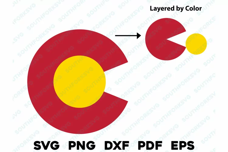 Colorado State Flag CO Layered Design SVG PNG DXF EPS PDF