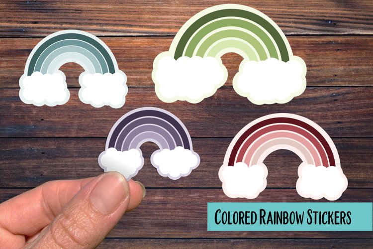 Colored Rainbow PNG Sticker Pack